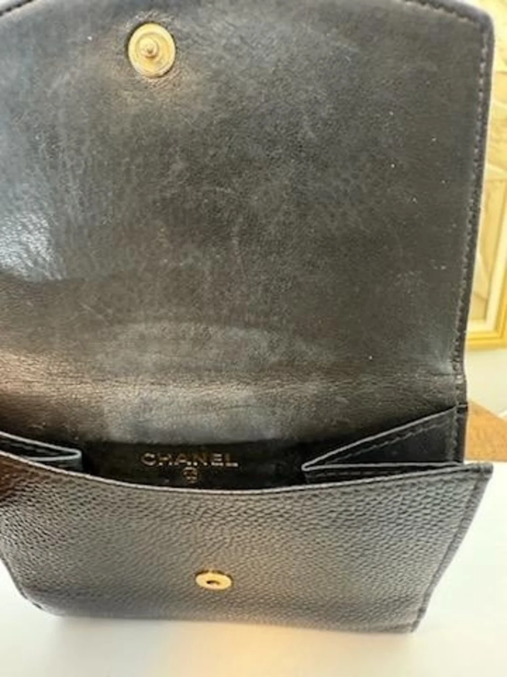Chanel Black Pebbled Leather Compact Wallet - Picture 9 of 16